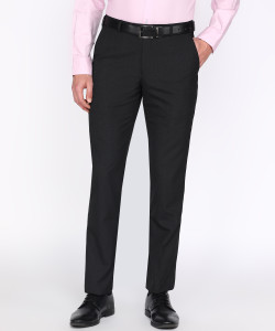 PARK AVENUE Regular Fit Men Black Trousers