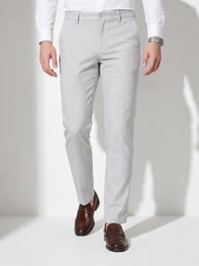 HIGHLANDER Slim Fit Men Grey Trousers - Image 1