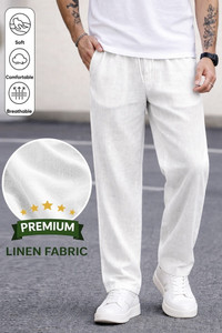 Linique Loose Fit Men White Trousers - Image 6