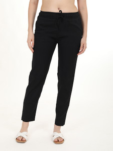 FLY BIRDS Regular Fit Women Black Trousers