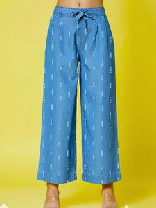 NOVIO Flared Women Blue Trousers