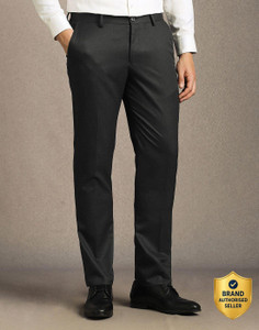 LOUIS PHILIPPE Slim Fit Men Grey Trousers