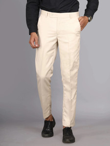 ViGit Regular Fit Men Beige Trousers