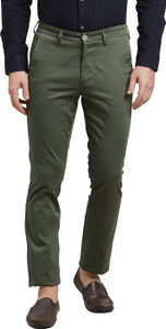 TURTLE Tapered Men Green Trousers