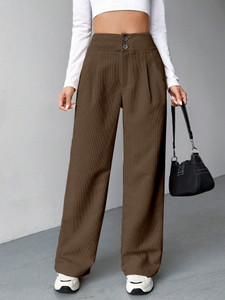 Rajovati Loose Fit Women Brown Trousers