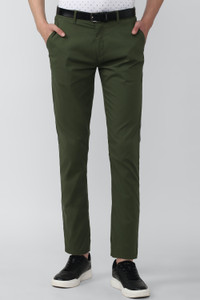 PETER ENGLAND Slim Fit Men Green Trousers