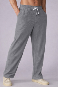 COMBRAIDED Loose Fit Men Grey Trousers