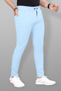 COMBRAIDED Slim Fit Men Light Blue Trousers