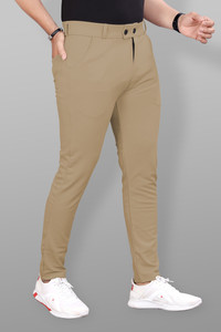 GIBBONTE Slim Fit Men Khaki Trousers