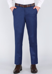 PETER ENGLAND Slim Fit Men Blue Trousers