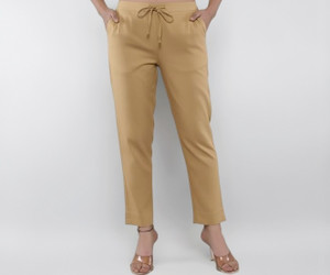D-image Regular Fit Women Beige Trousers