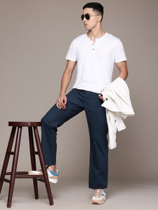 Roadster Regular Fit Men Blue Trousers