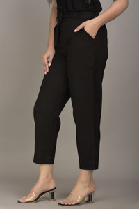 VYMO Regular Fit Women Black Trousers