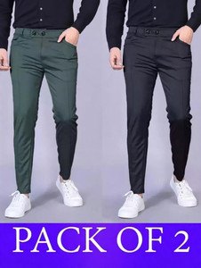 SUMITGARMENT Solid Men Black, Dark Green Track Pants