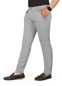 SRJ FASHION Slim Fit Men Grey Trousers