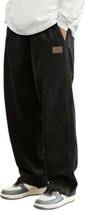 CALLIDAM Relaxed Men Black Trousers