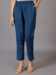 LIBAS Regular Fit Women Dark Blue Trousers