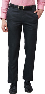PARK AVENUE Slim Fit Men Grey Trousers