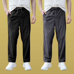 GIBBONTE Relaxed Men Black, Grey Trousers