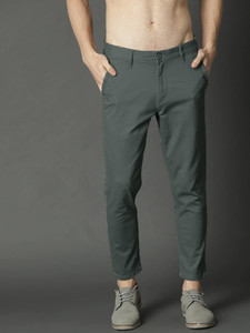 FUBAR Slim Fit Men Dark Green Trousers