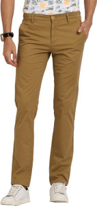 TURTLE Skinny Fit Men Khaki Trousers