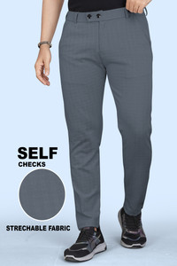INDICLUB Regular Fit Men Grey Trousers