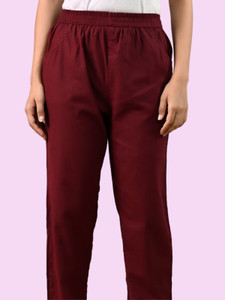 SAAV Regular Fit Women Maroon Trousers
