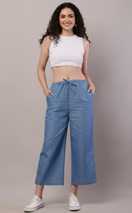 ZainabCreatives Straight Fit Women Light Blue Trousers