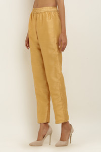 FAZONIX Regular Fit Women Gold Trousers