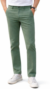 DENRO Slim Fit Men Green Trousers
