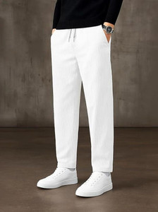 Marmic Fab Men's Straight Fit White Trousers - Image 4