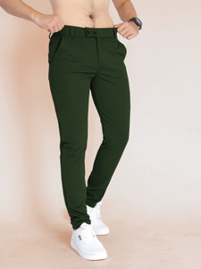 METRONAUT Slim Fit Men Dark Green Trousers