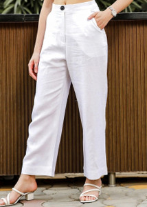 Vogaan Regular Fit Women White Trousers