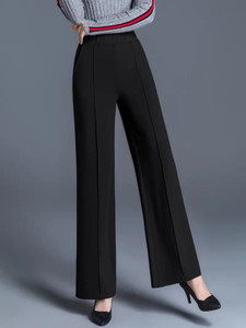 Wolica Regular Fit Women Black Trousers