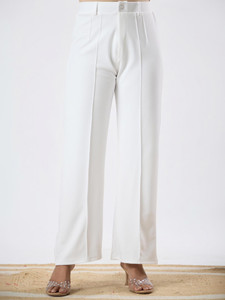 VENITYWAVE Straight Fit Women White Trousers