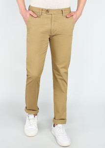PETER ENGLAND Slim Fit Men Beige Trousers