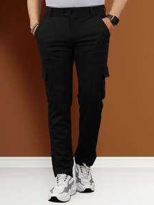 VeBNoR Regular Fit Men Black Trousers