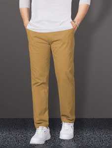 VeBNoR Regular Fit Men Khaki Trousers