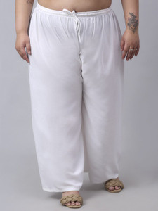 Trend Level Flared Women White Trousers