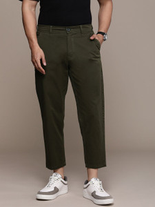WROGN Tapered Men Green Trousers