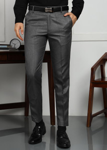 CYPHUS Regular Fit Men Grey Trousers