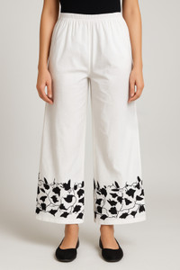 SMS COLLECTION Loose Fit Women White Trousers