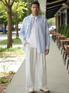 KOTTY Relaxed Men White Trousers - Image 6