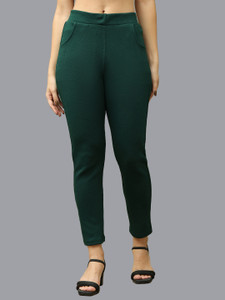 VALLES365 by S.c. Regular Fit Women Dark Green Trousers