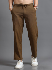 HouseOfCommon Relaxed Men Brown Trousers