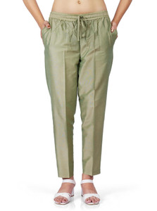 NOORI Regular Fit Women Light Green Trousers