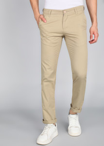 PROVOGUE Slim Fit Men Beige Trousers