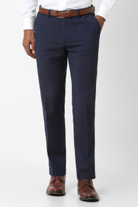 PETER ENGLAND Slim Fit Men Blue Trousers