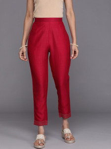 LIBAS Regular Fit Women Pink Trousers