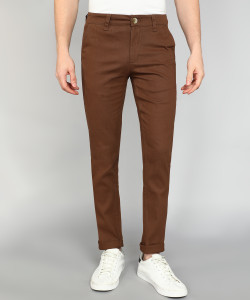 वरोगन पुरुषों के लिए भूरा स्लिम फिट ट्राउज़र्स
